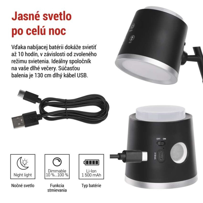 LED STOLNÍ LAMPA ABBIE ČERNÁ 4