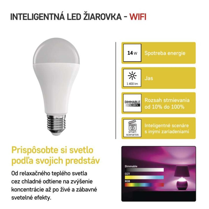 GOSMART LED A60 14W(94W) 1400lm E27 WIFI 2