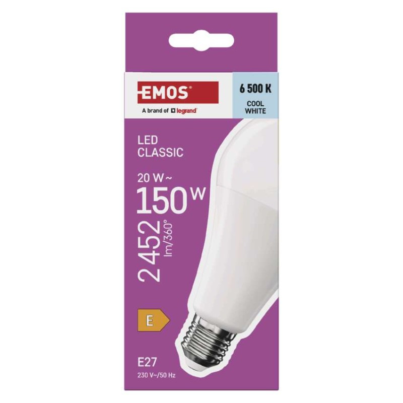 Žiarovka LED CLS A67 19W E27 CW ZQ5185 6500K EMOS 5