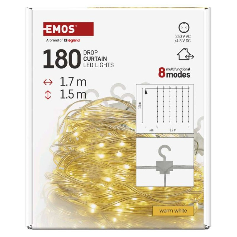 180LED NANO CURTAIN MF 1.7X1,5M WW 8