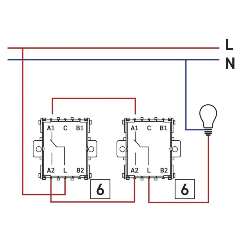 Spínač č.1/6 250 V/10 A max. IP20  A6100.0 7