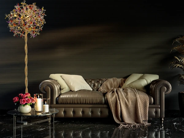 Luxusná kryštálová stojaca lampa 5 x G9 - CA032/F 5