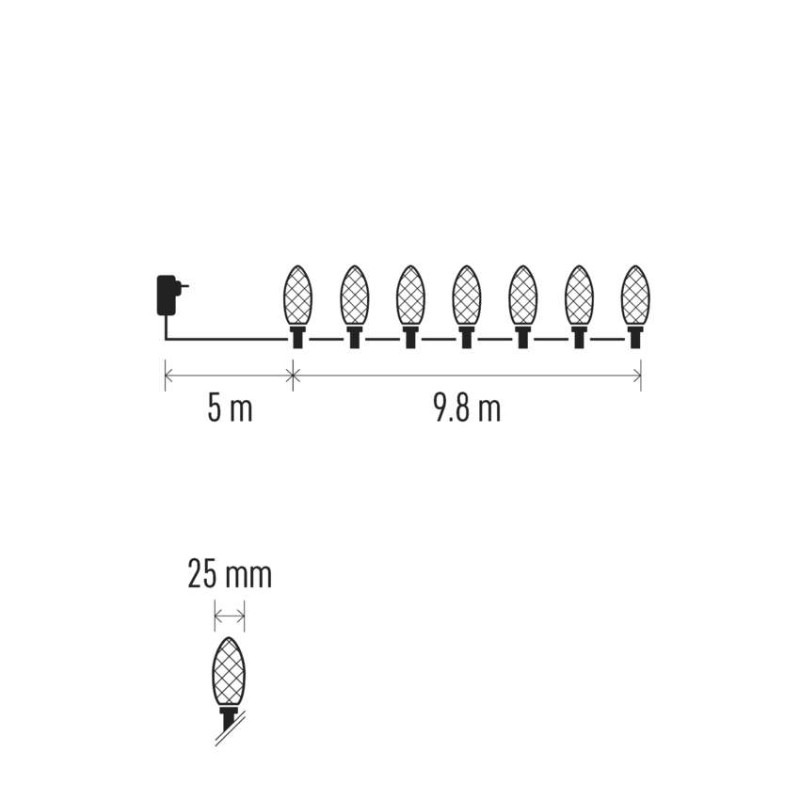 VIAN. Šišky 50LED 9,8M IP44 MF CW 2