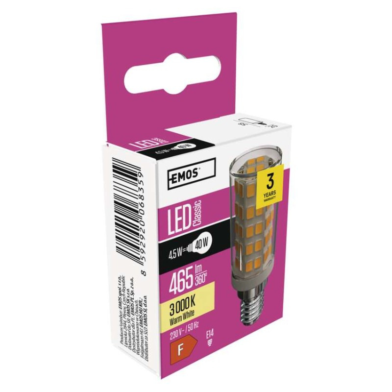 LED JC A++ 4,5W E14 WW 7