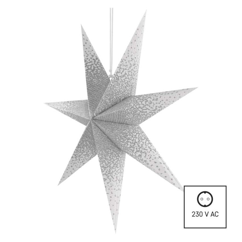Vánoční hvězda papírová SILVER 60CM E14 4
