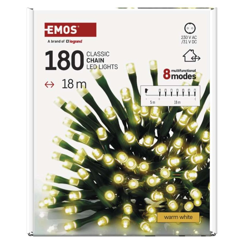 VIANOCE Reťaz CLASIC LED 180, 18M WW D4AW24 11