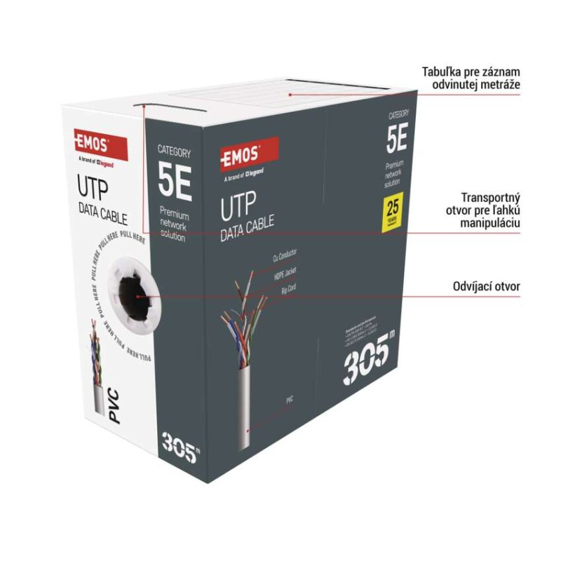 DATOVY KABEL CAT 5E UTP 305m 2