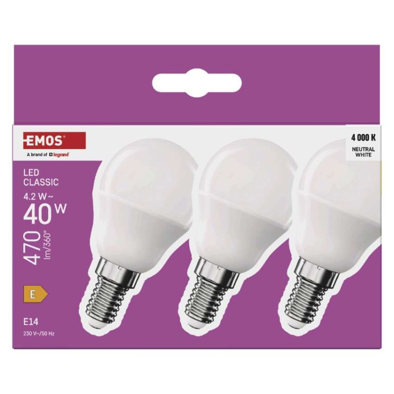 LED CLS MINI GLOBE 4,2W(40W) 470lm E14 N 5