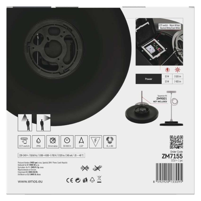 SVIETIDLO LED TORI 32W IP54 NW 3520lm ZM4322 prisadené kruh 9