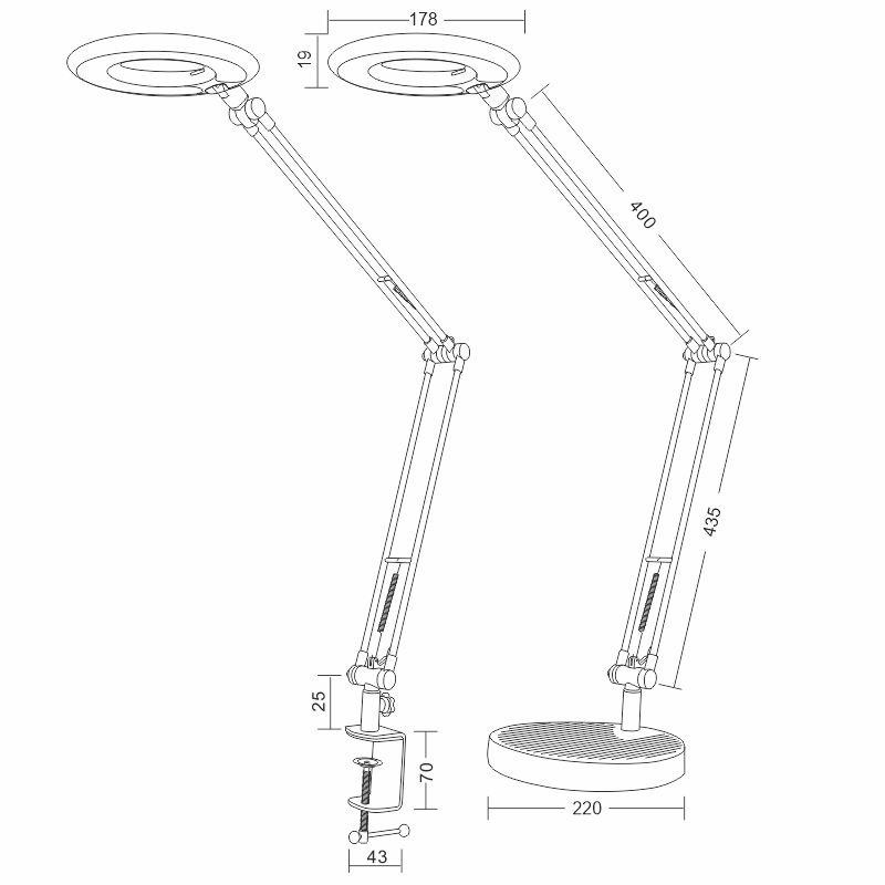 LED stolná lampa BIANCA 8W s klipom - DL1203/B 3