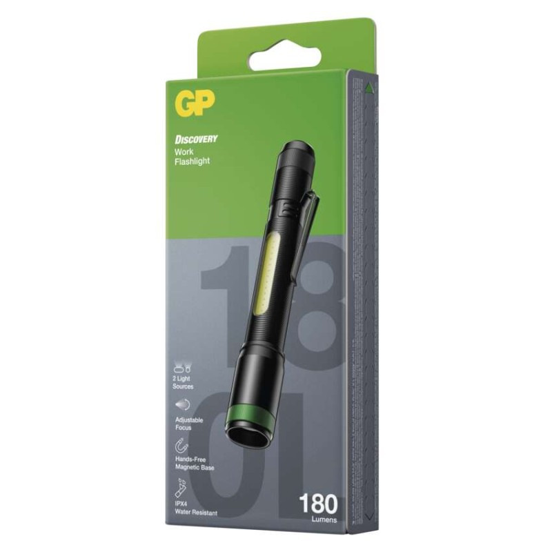 Baterkové púzdro CREE+COB LED GP C33,180 lm,2×AA,fokus P8504 8