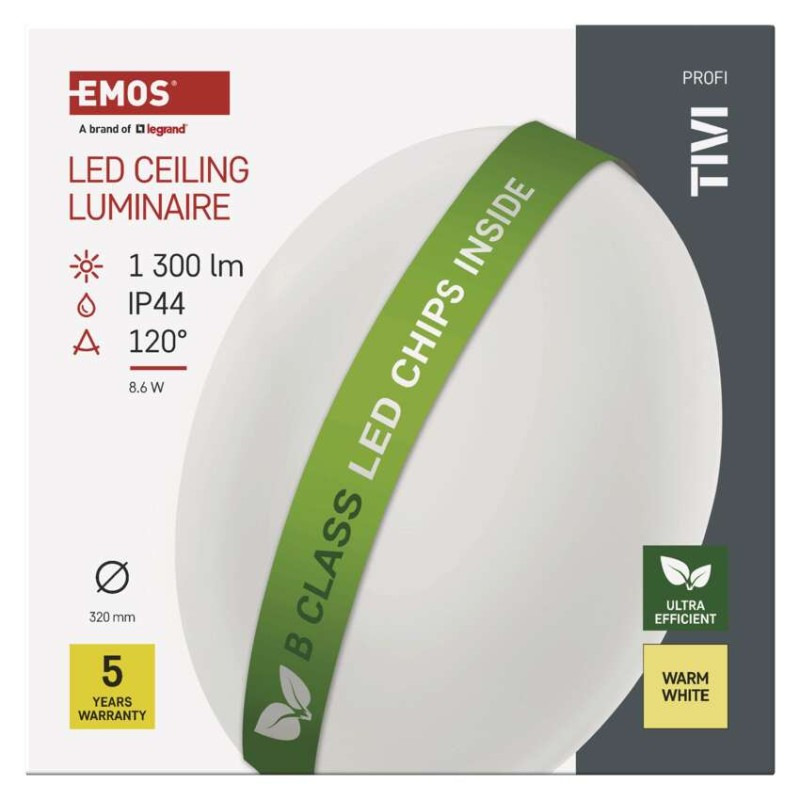 LED SVÍTIDLO TIVI PŘ.KR 8,6W 1300LM IP44 9