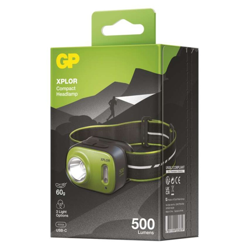 LED nabíjecí čelovka GP Xplor PHR17, 500 7