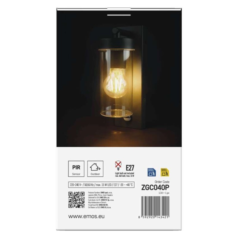 LED ZAHRADNÍ SVÍTIDLO,E27,IP44,MAX 15W,N 13