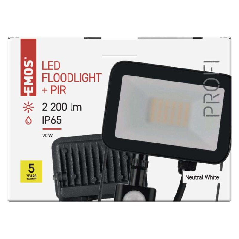 LED REFLEKTOR PROFI 20W 2200LM PIR 10