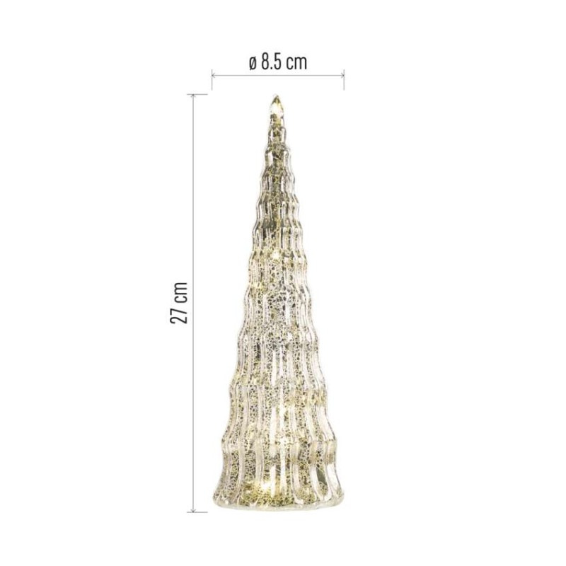 VIANOCE Stromček LED sklenený 27cm, časovač, teplá biela DCLW30 2