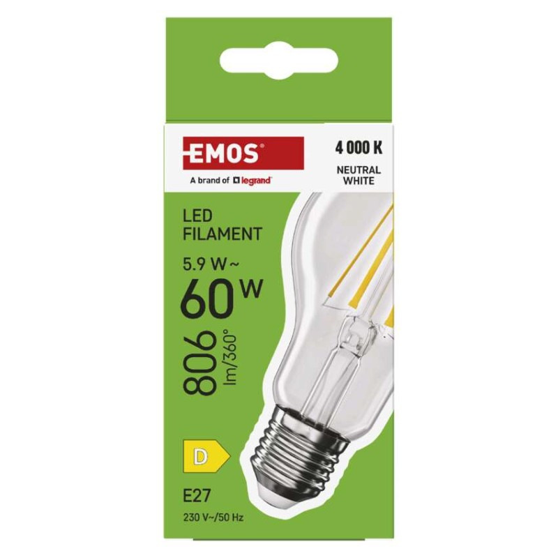 LED FLM A60 5,9W(60W) 806lm E27 NW 5