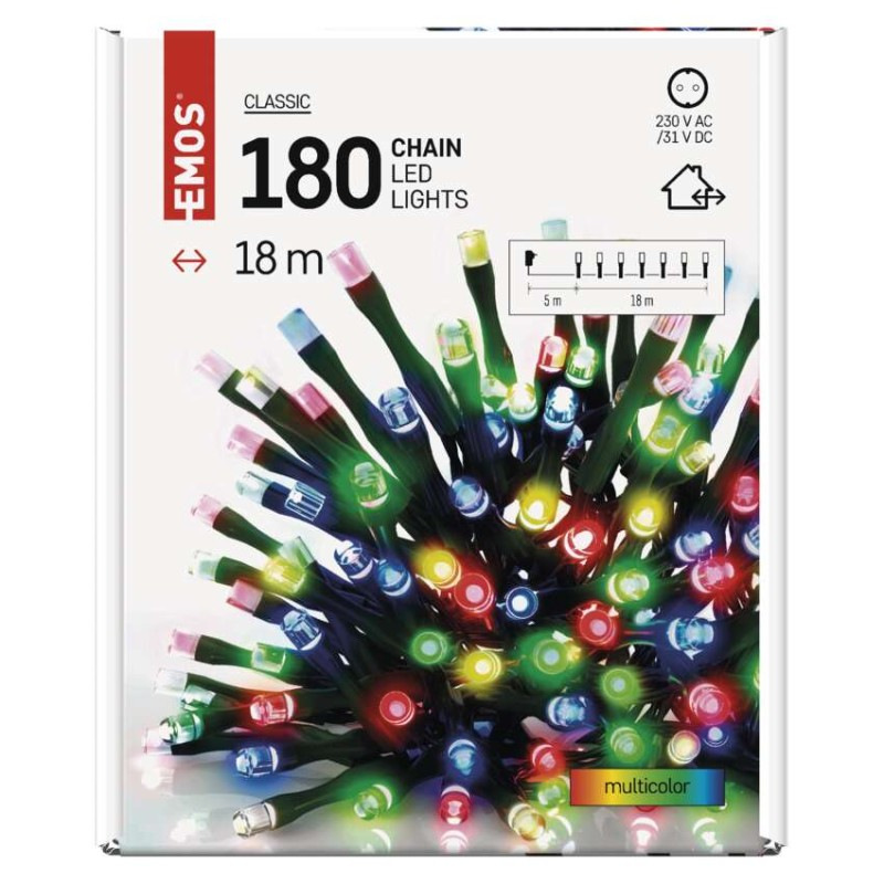 Vianoce reťaz Classic 180LED 18M 7