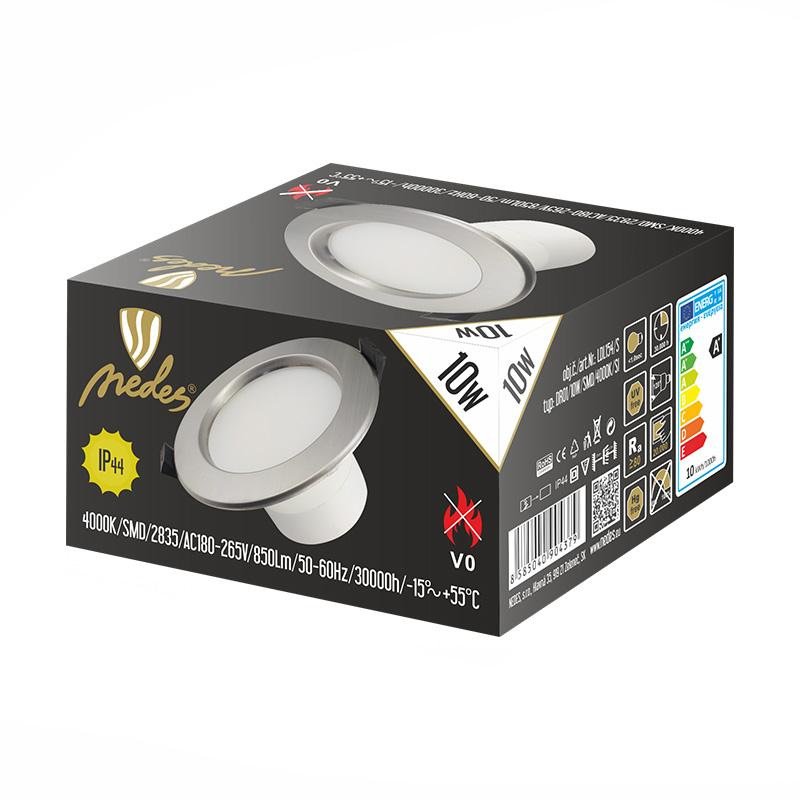 LED podhľadové svietidlo 10W / IP44 / DR01 / SMD / 4000K / SI - LDL154/S 2