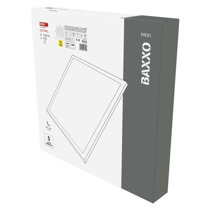 LED PANEL BAXXO P. 60×60 36W 4320LM IP20