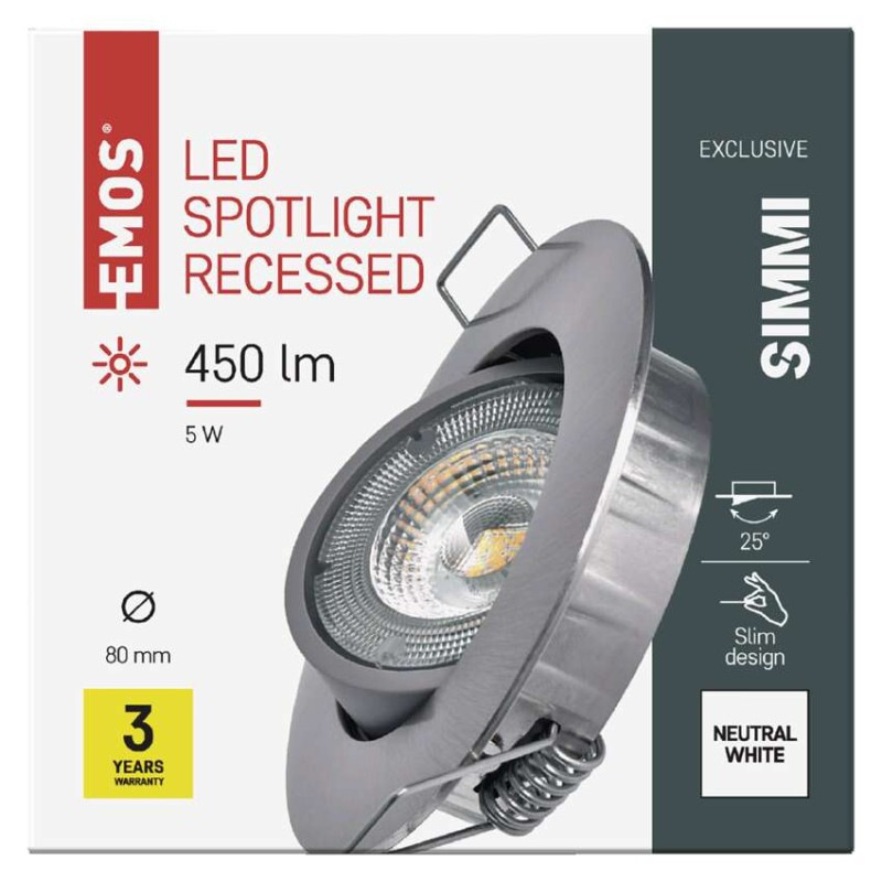 Svietidlo LED SIMMI 5W ZD3222 strieborné 4000K 8