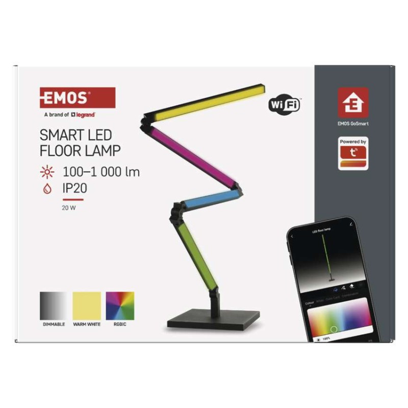 GOSMART LED STOJACÍ LAMPA 24W 1000LM RGB 9