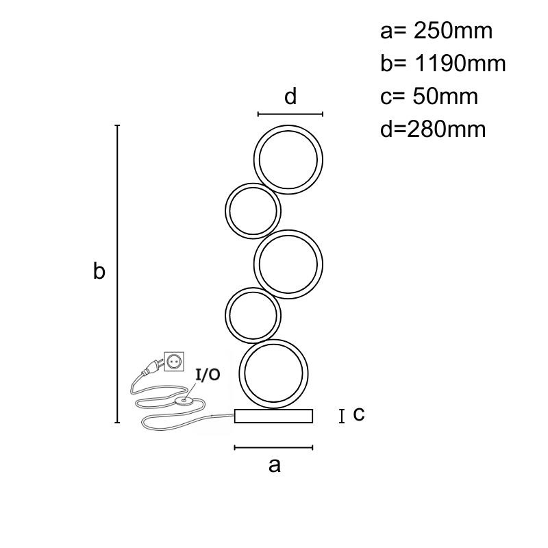 LED dizajnová stojaca lampa 85W - JF2309/B 2