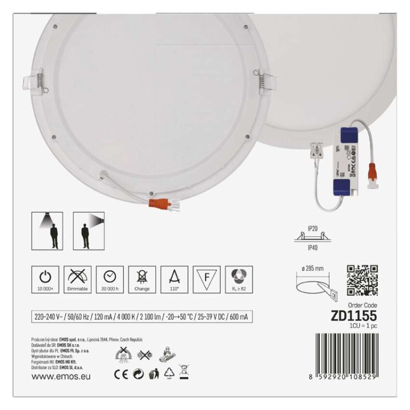 LED SVÍTIDLO NEXXO VES.KR 25W 2100LM IP4 9