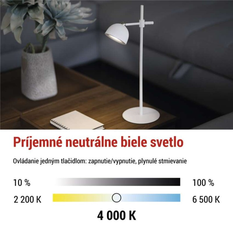 LED STOLNÍ LAMPA SOPHIE BÍLÁ 5
