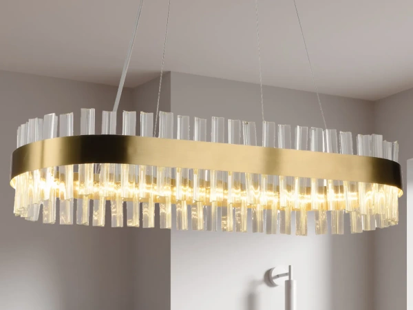 LED krištáľový luster + diaľkový ovládač 45W - J6303/C 6