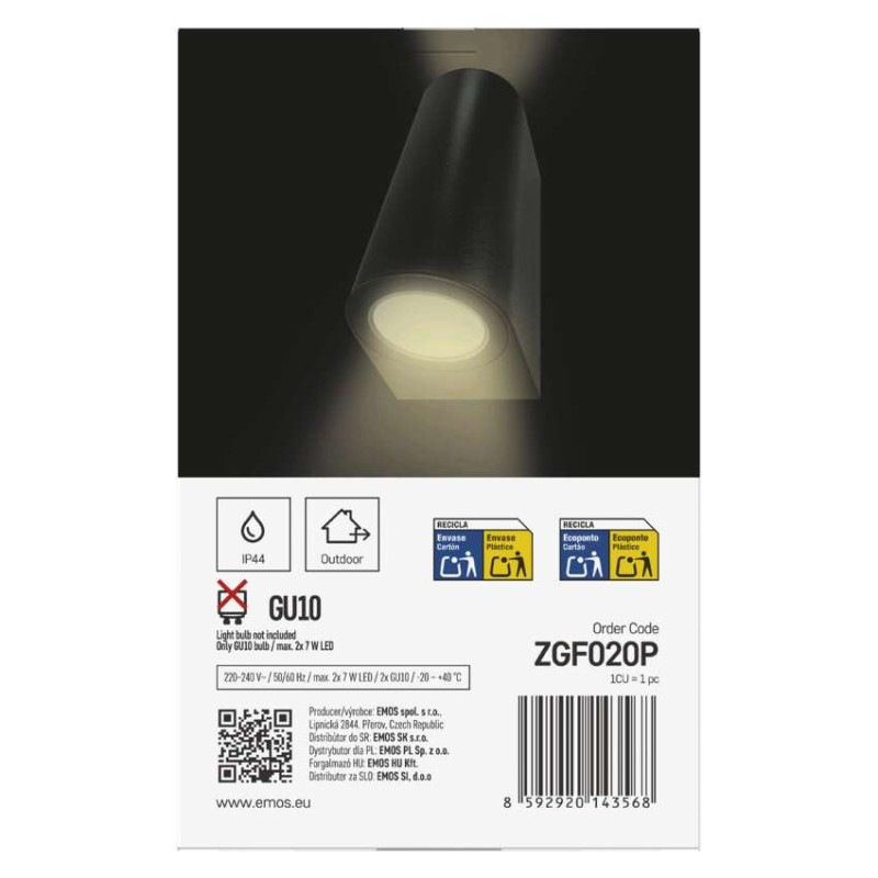 LED ZAHRADNÍ SVÍTIDLO,2xGU10,IP44,MAX 35 12