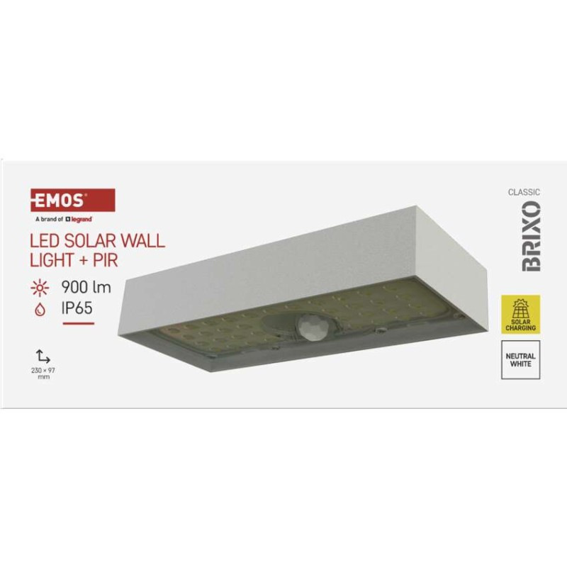 LED SOLARNÍ SVÍTIDLO BRIXO 900LM IP65 NW 7