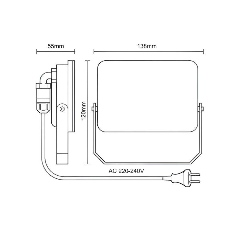 Vonkajší čierny LED reflektor 20W / 4000K - LF7022 6