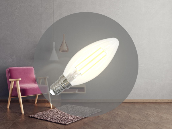 LED žiarovka / filament BIELY 4,5W - C35 / E14 / 3000K - ZWF106 6