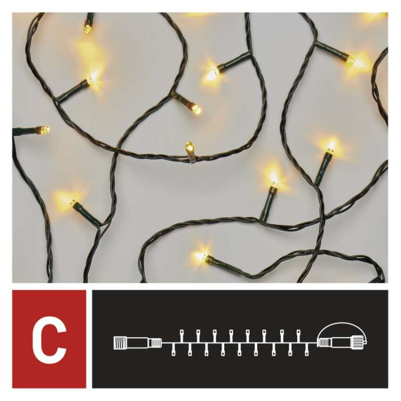 Standard vánoční řetěz 50LED 5M IP44 WW 10