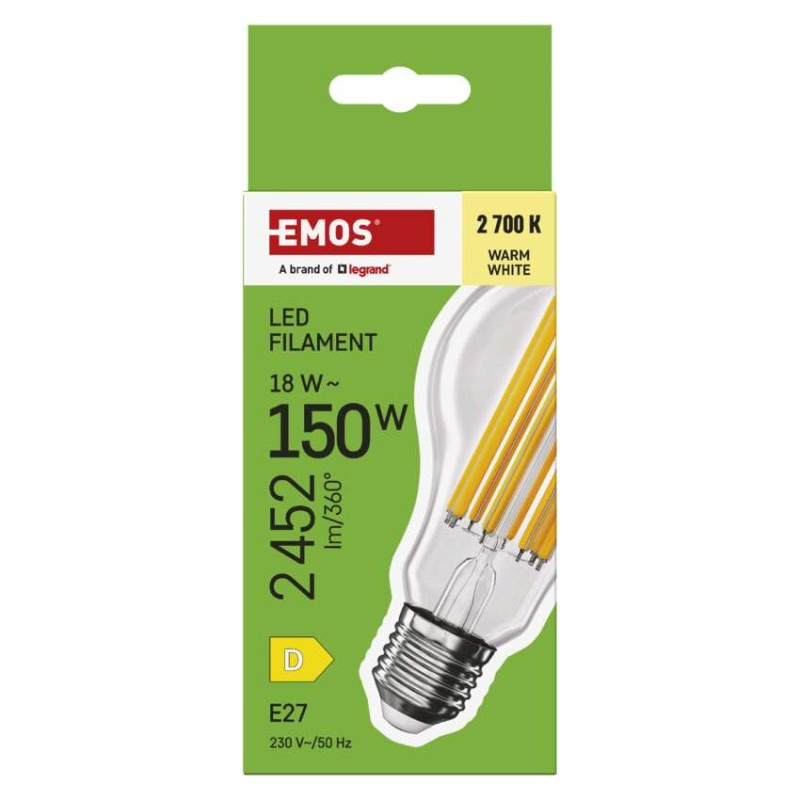 LED FLM A70 18W(150W) 2452lm E27 WW 5