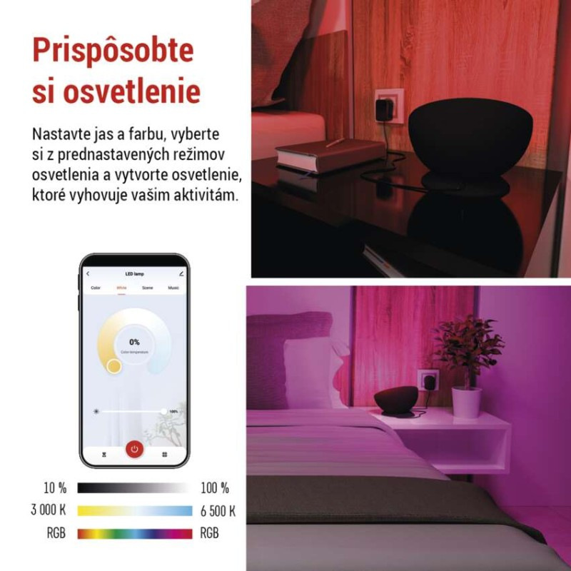 GOSMART AMBIENTNÍ LED LAMPA 7W 330LM ČER 2