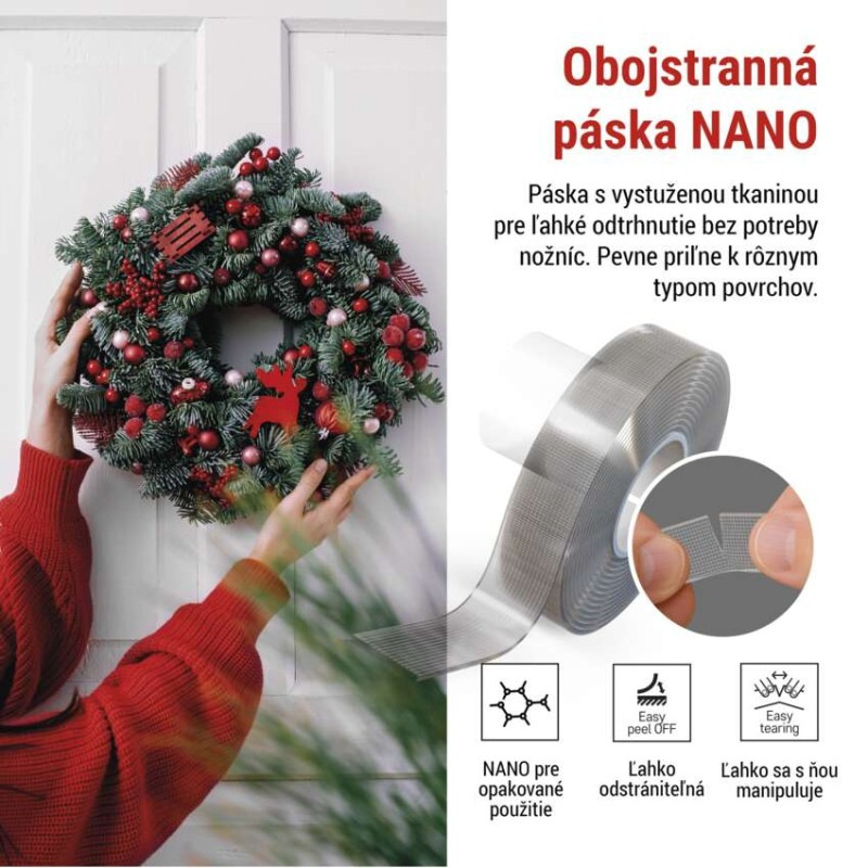 Páska obojstr. NANOGRID 19mmx3M, priehľadná EMOS F6301 1