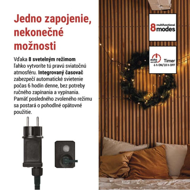 VIANOCE Reťaz CLASIC LED 180, 18M WW D4AW24 2