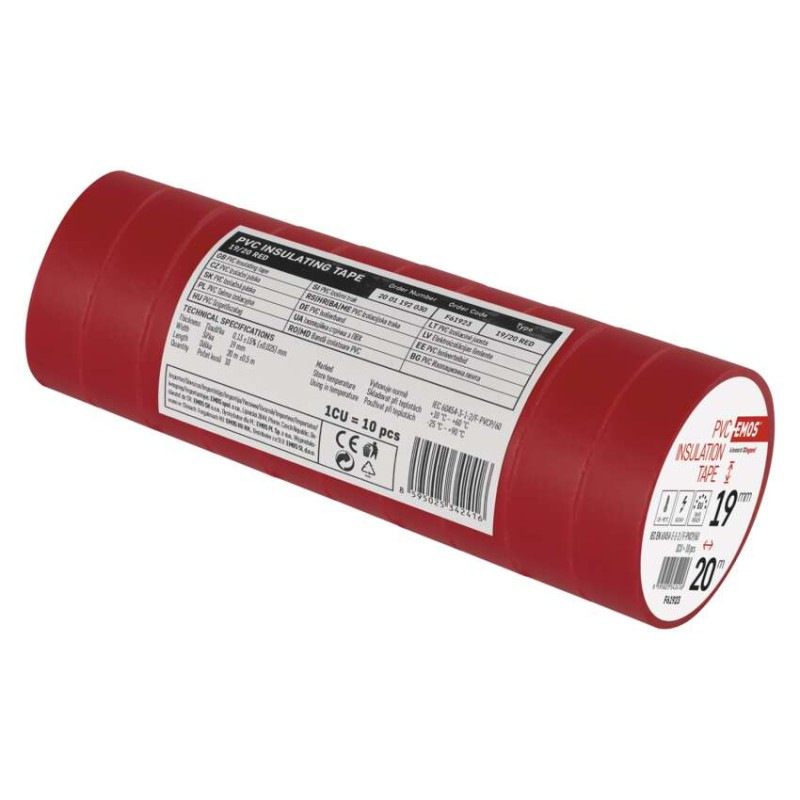 Izolačná páska PVC 20m/19mm červená  F61923 2