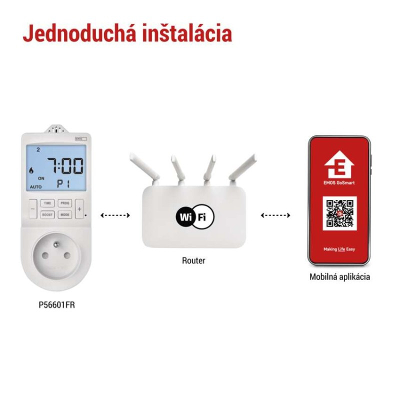 Termostat do zásuvky GoSmart dig.časovač 2v1,WIFI  P56601FR 1