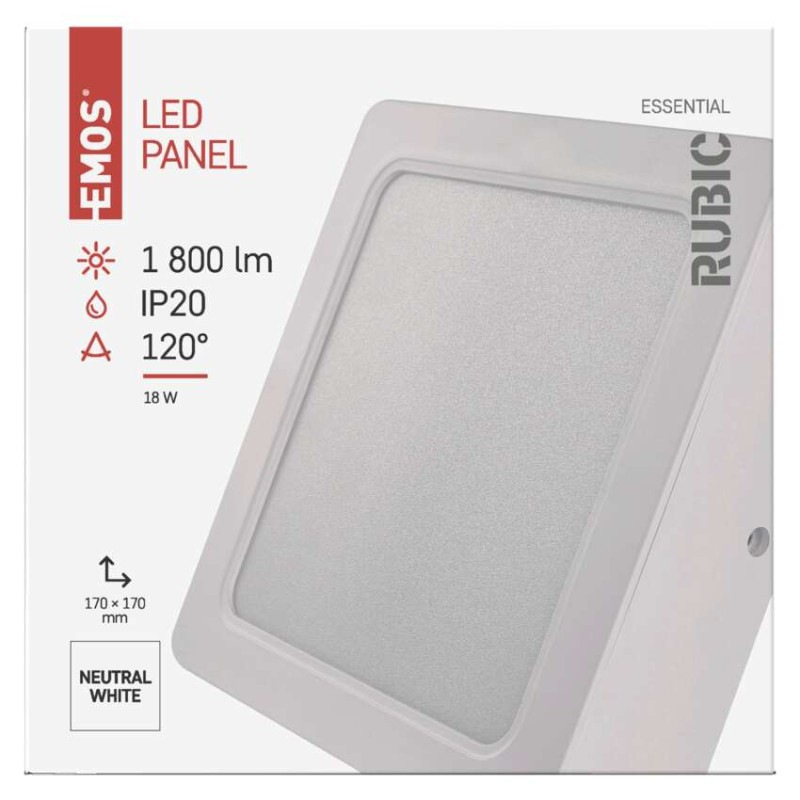 LED SVÍTIDLO RUBIC PŘ.ČTV 18W 1800LM IP2 7