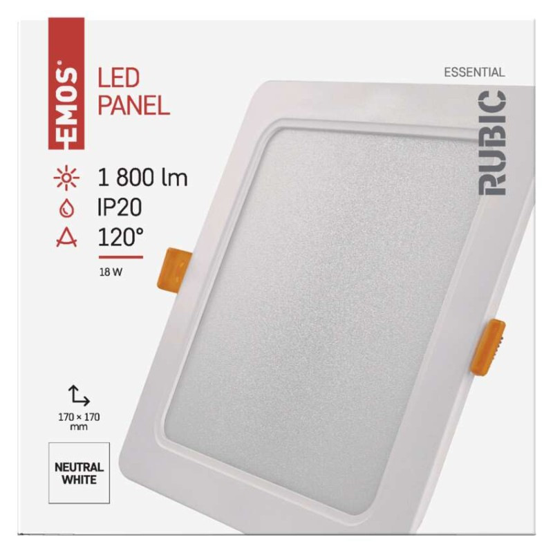 LED SVÍTIDLO RUBIC VES.ČTV 18W 1800LM IP 6