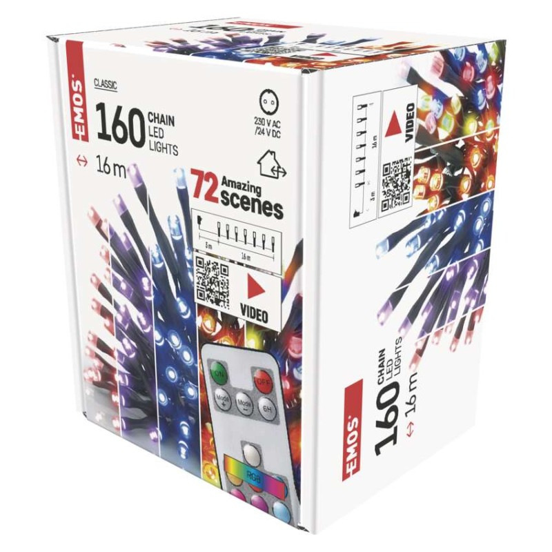Řetěz 16M IP44 TIMER RC RGB