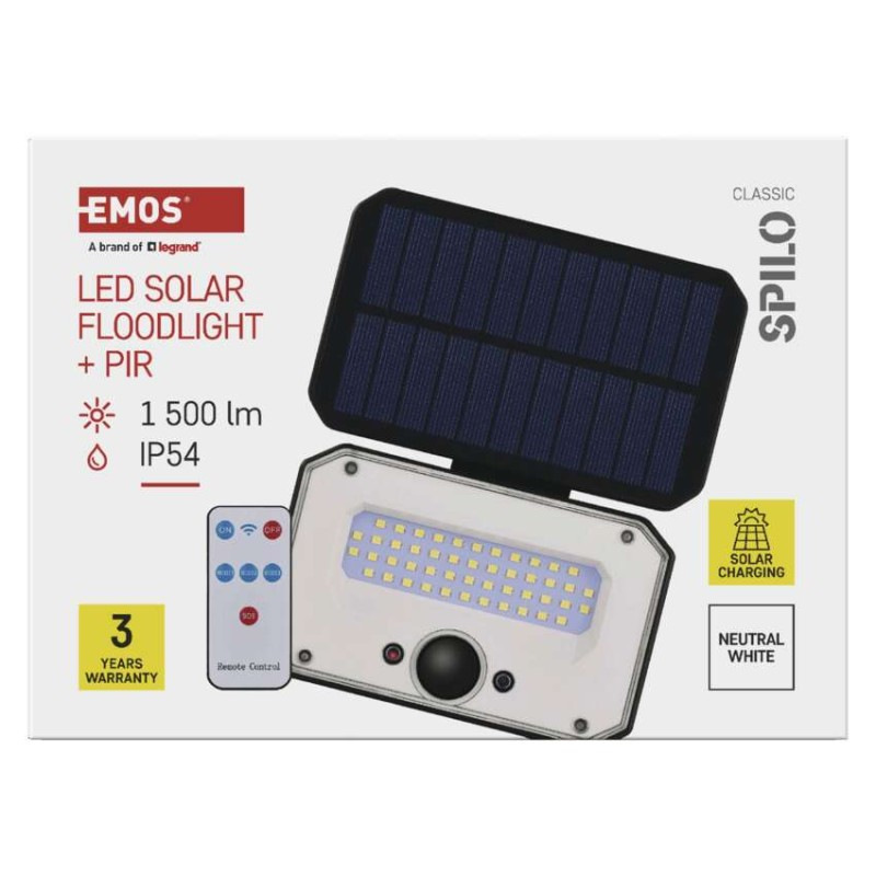 LED SOLAR REFLEKTOR SPILO 1500LM IP54 NW 8