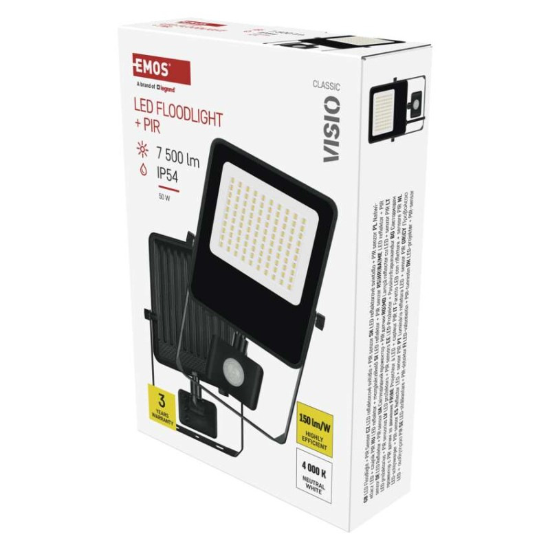 LED REFLEKTOR VISIO 50W 7500LM IP54 NW P