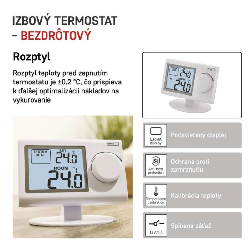 Termostat bezdrôtový manuálny  P5614 1