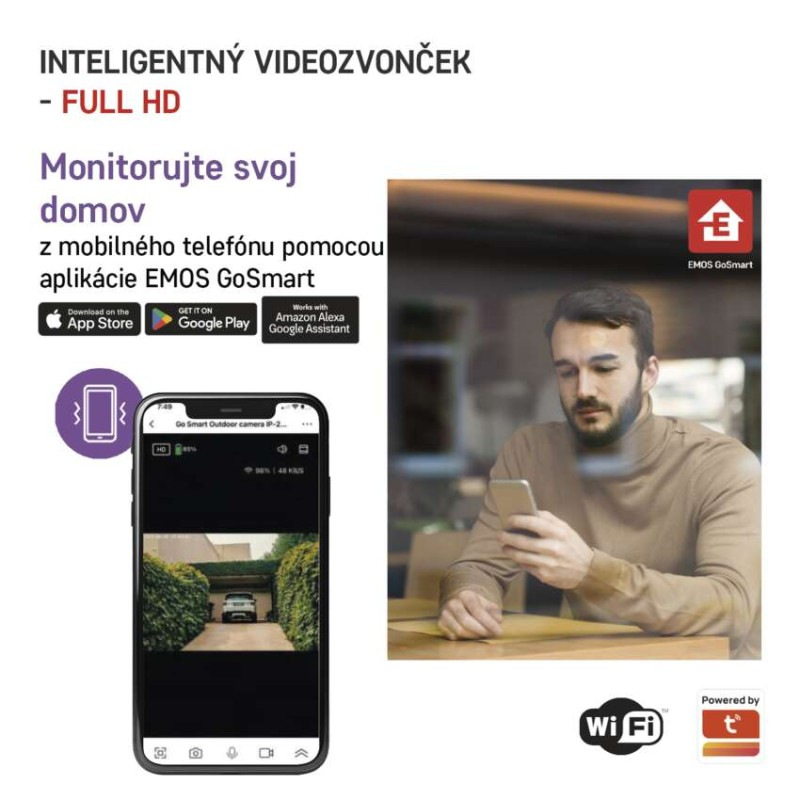 Videozvonček bezdrôt. bat.a solár GoSmart IP-09D s WIFI  H4030 1