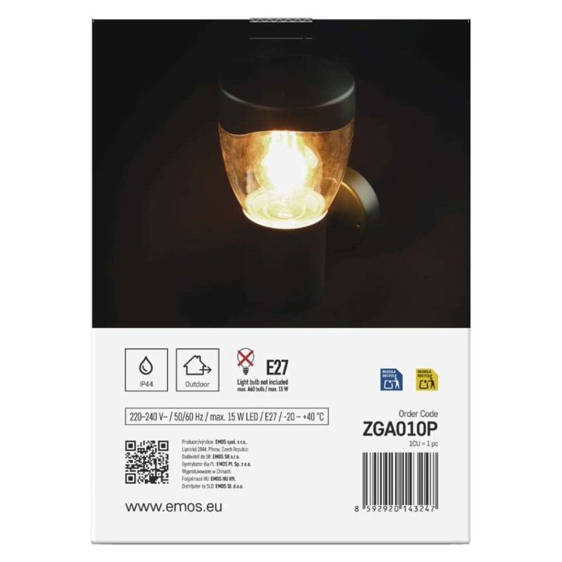 LED ZAHRADNÍ SVÍTIDLO,E27,IP44,MAX 15W,N 12
