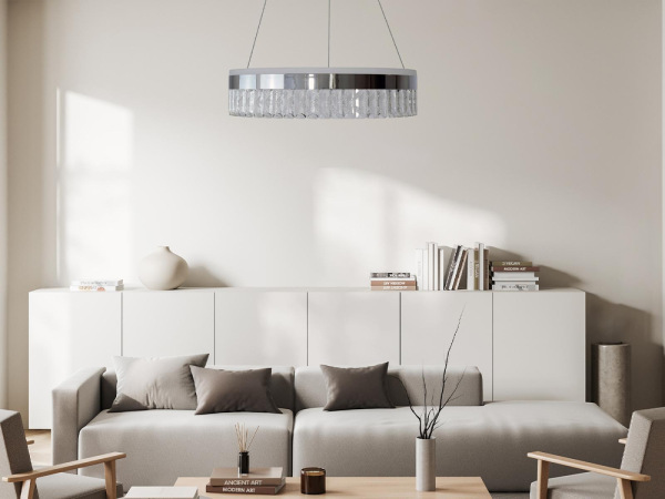 LED luxusné závesné krištáľové svietidlo s diaľkovým ovládačom 90W - TA2300/CH 8